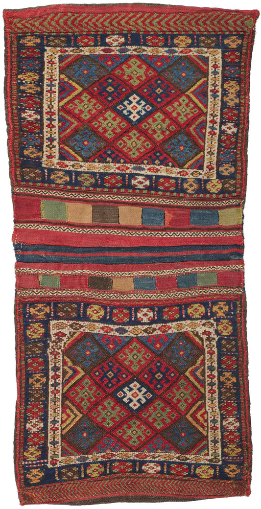 2 x 5 Antique Kurdish Jaf Saddlebag 78192