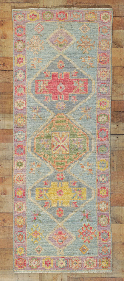2 x 7 Colorful Oushak Runner 80824