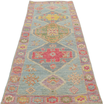 2 x 7 Colorful Oushak Runner 80824