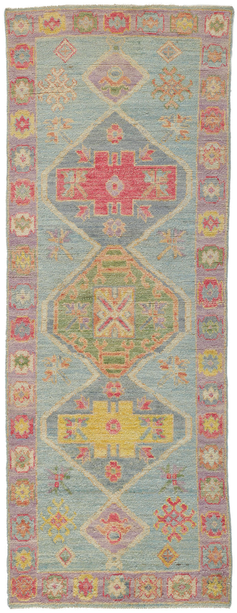 2 x 7 Colorful Oushak Runner 80824
