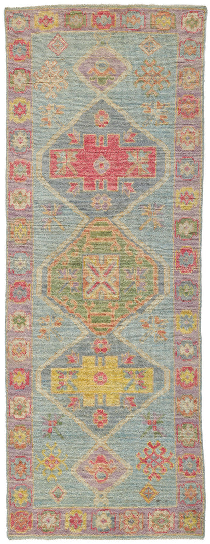 2 x 7 Colorful Oushak Runner 80824