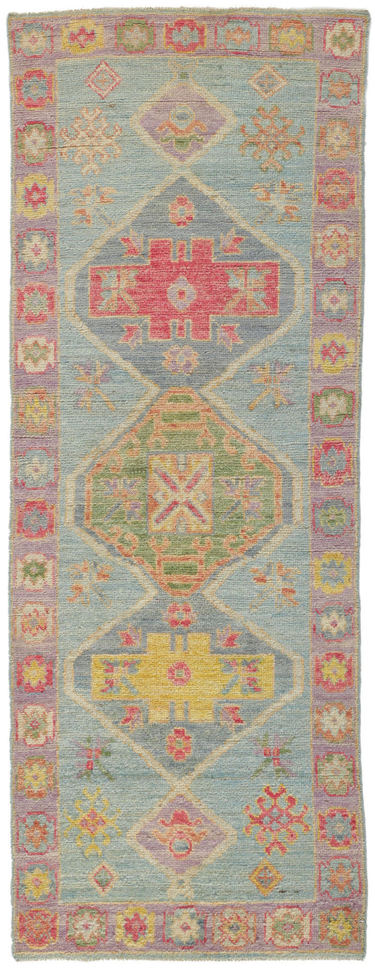 2 x 7 Colorful Oushak Runner 80824