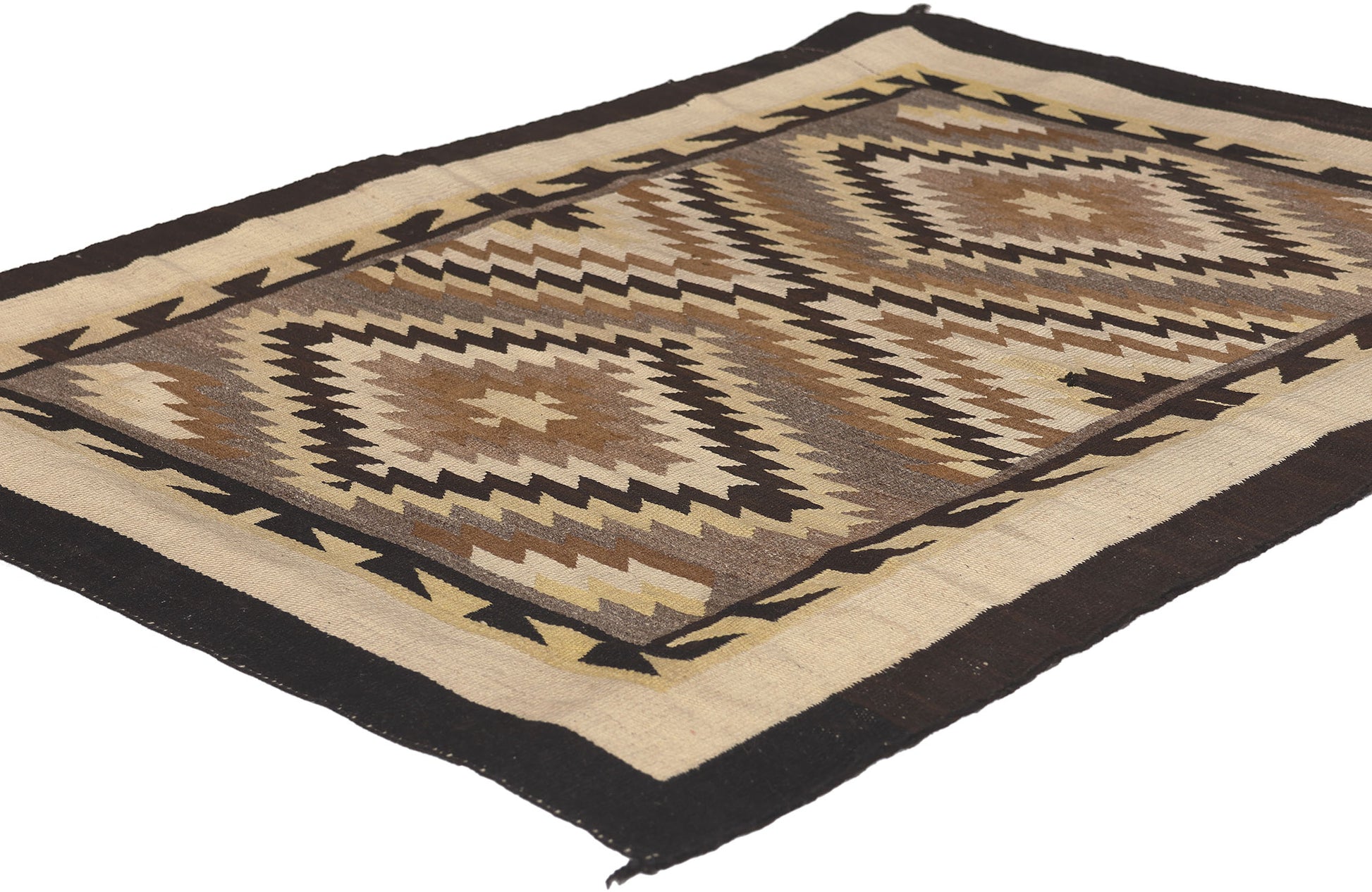 2 x 3 Vintage Two Grey Hills Navajo Rug 78638
