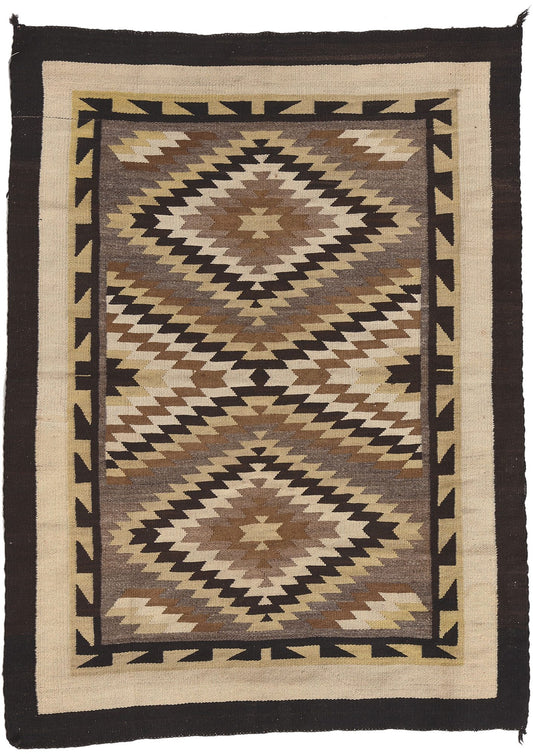 2 x 3 Vintage Two Grey Hills Navajo Rug 78638