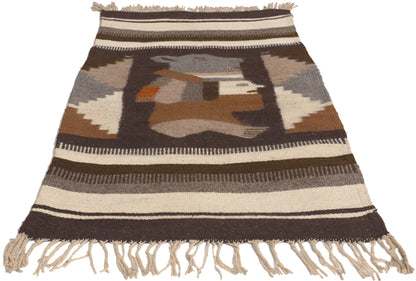 2 x 4 Vintage Mexican Zapotec Pictorial Rug 78636