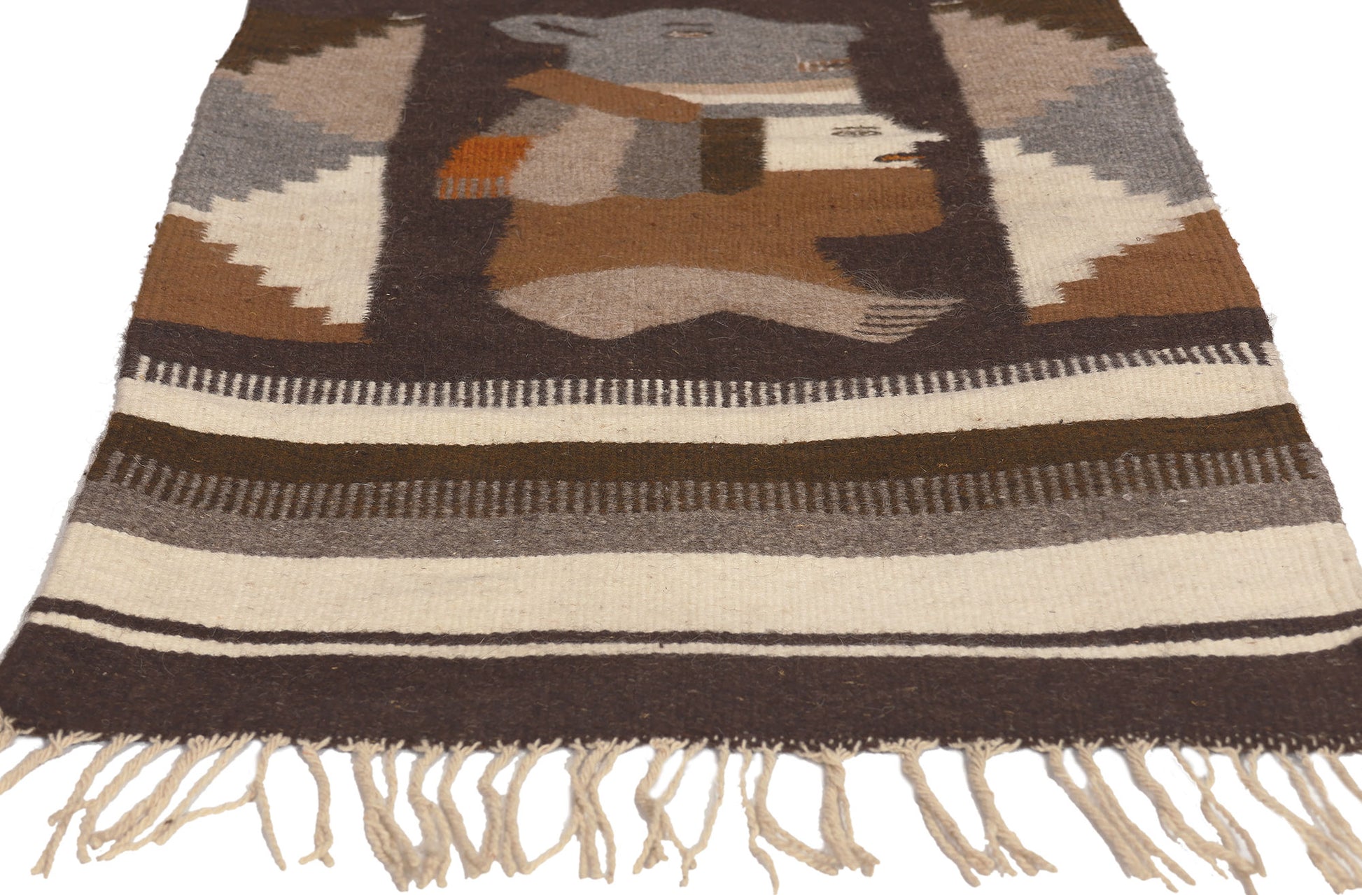 2 x 4 Vintage Mexican Zapotec Pictorial Rug 78636