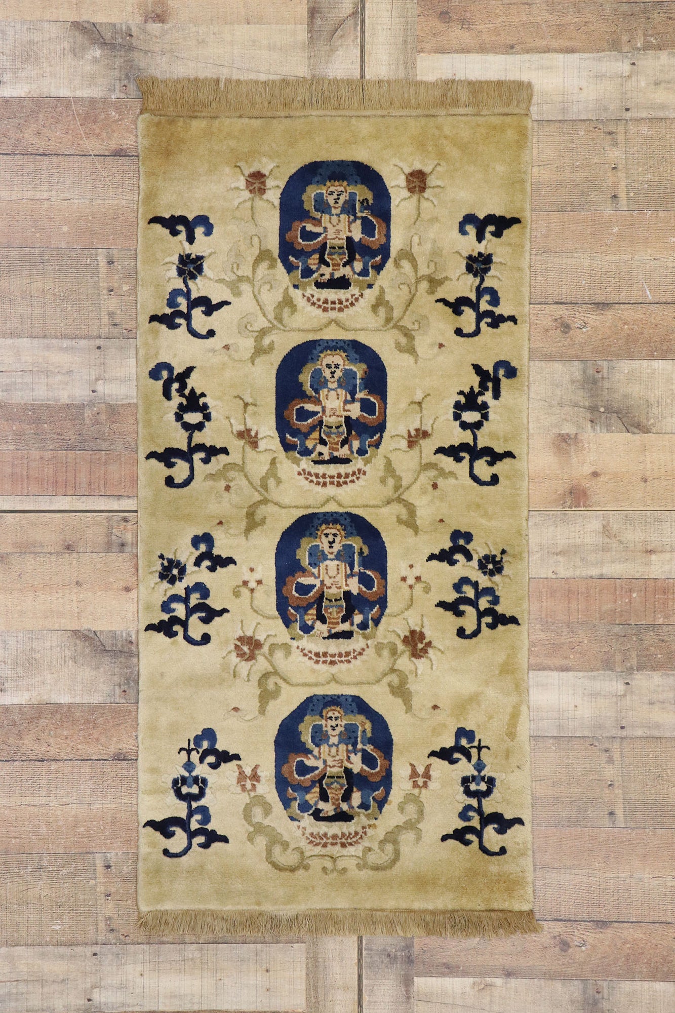 2 x 5 Antique Chinese Art Deco Pictorial Rug 77594