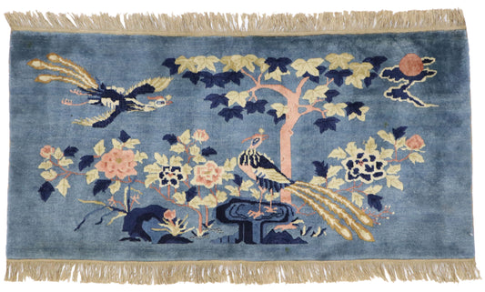 2 x 5 Antique Chinese Art Deco Pictorial Rug 77585