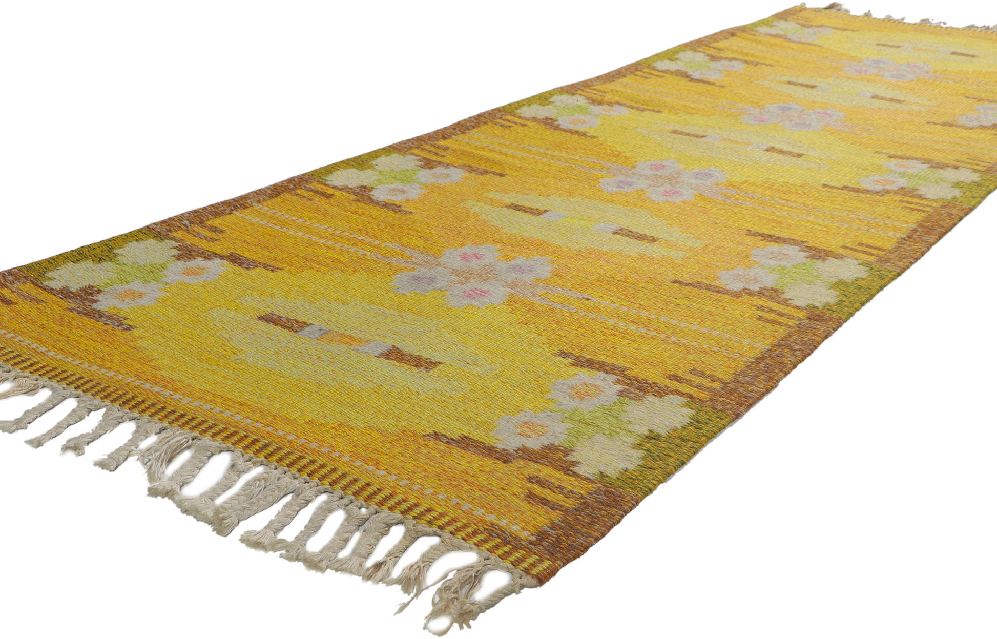 3 x 8 Ingegerd Silow Vintage Swedish Rollakan Rug 78507