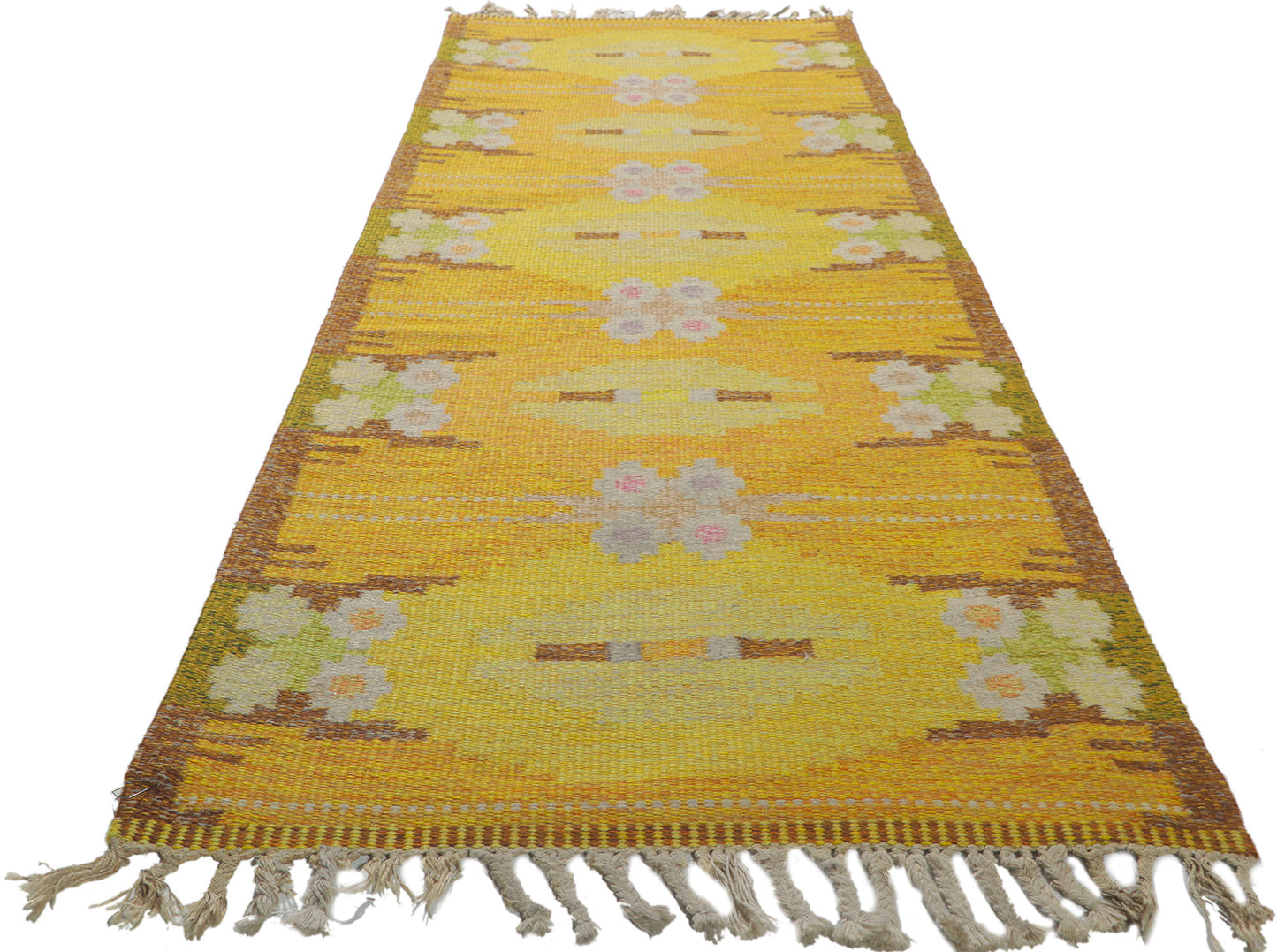 3 x 8 Ingegerd Silow Vintage Swedish Rollakan Rug 78507