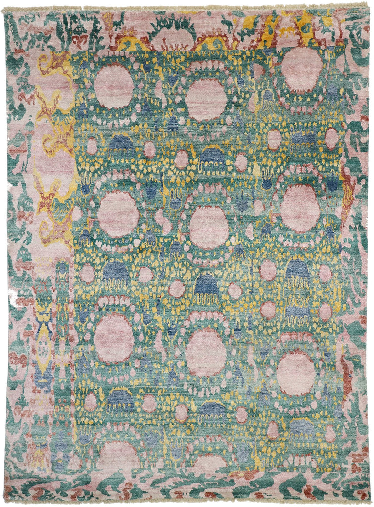 9 x 12 Contemporary Ikat Silk Rug 30034