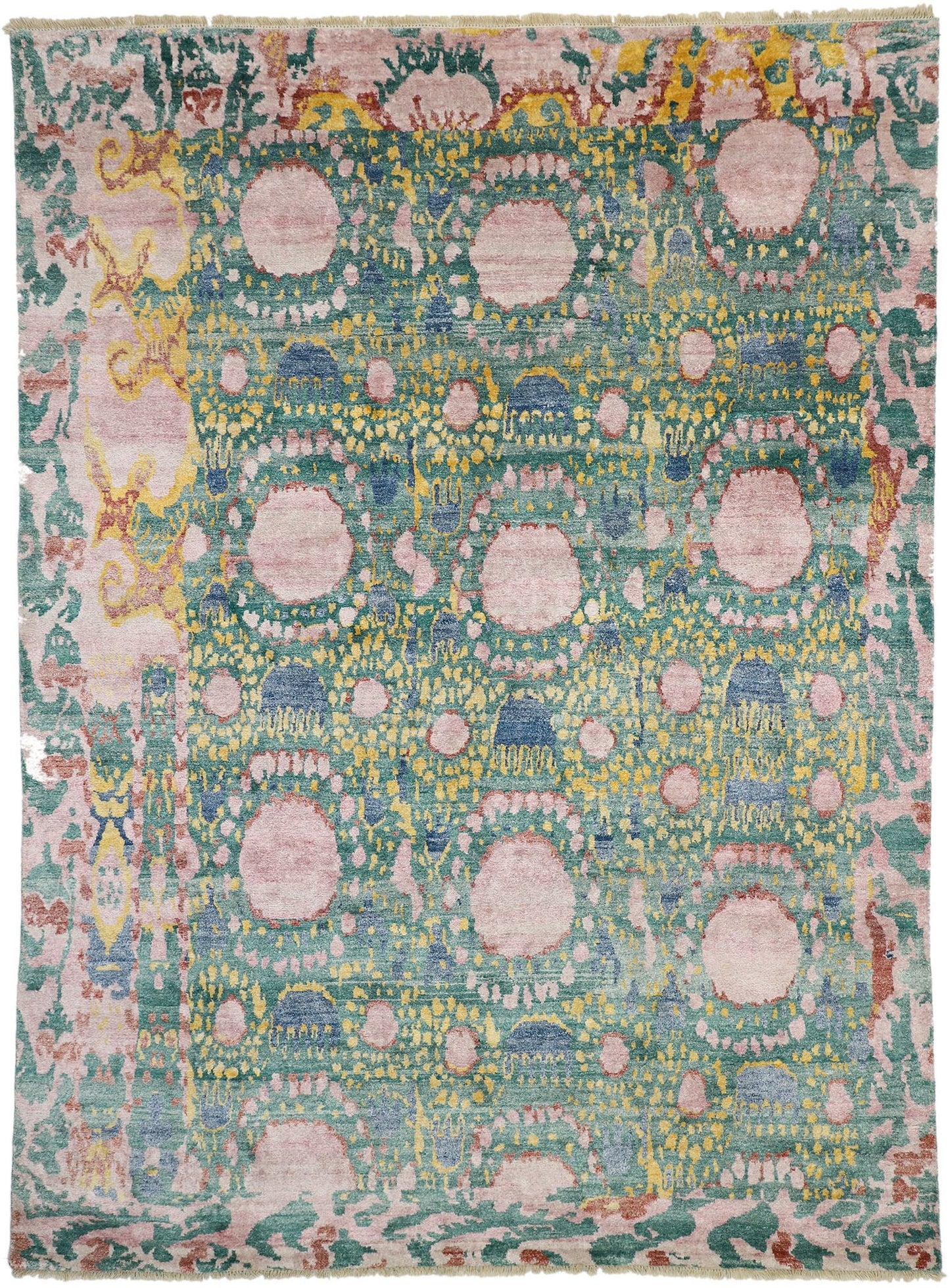 9 x 12 Contemporary Ikat Silk Rug 30034