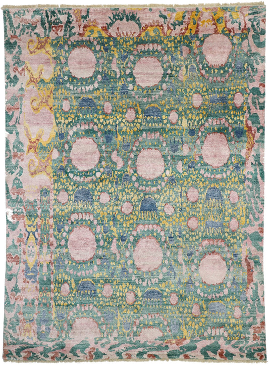 9 x 12 Contemporary Ikat Silk Rug 30034
