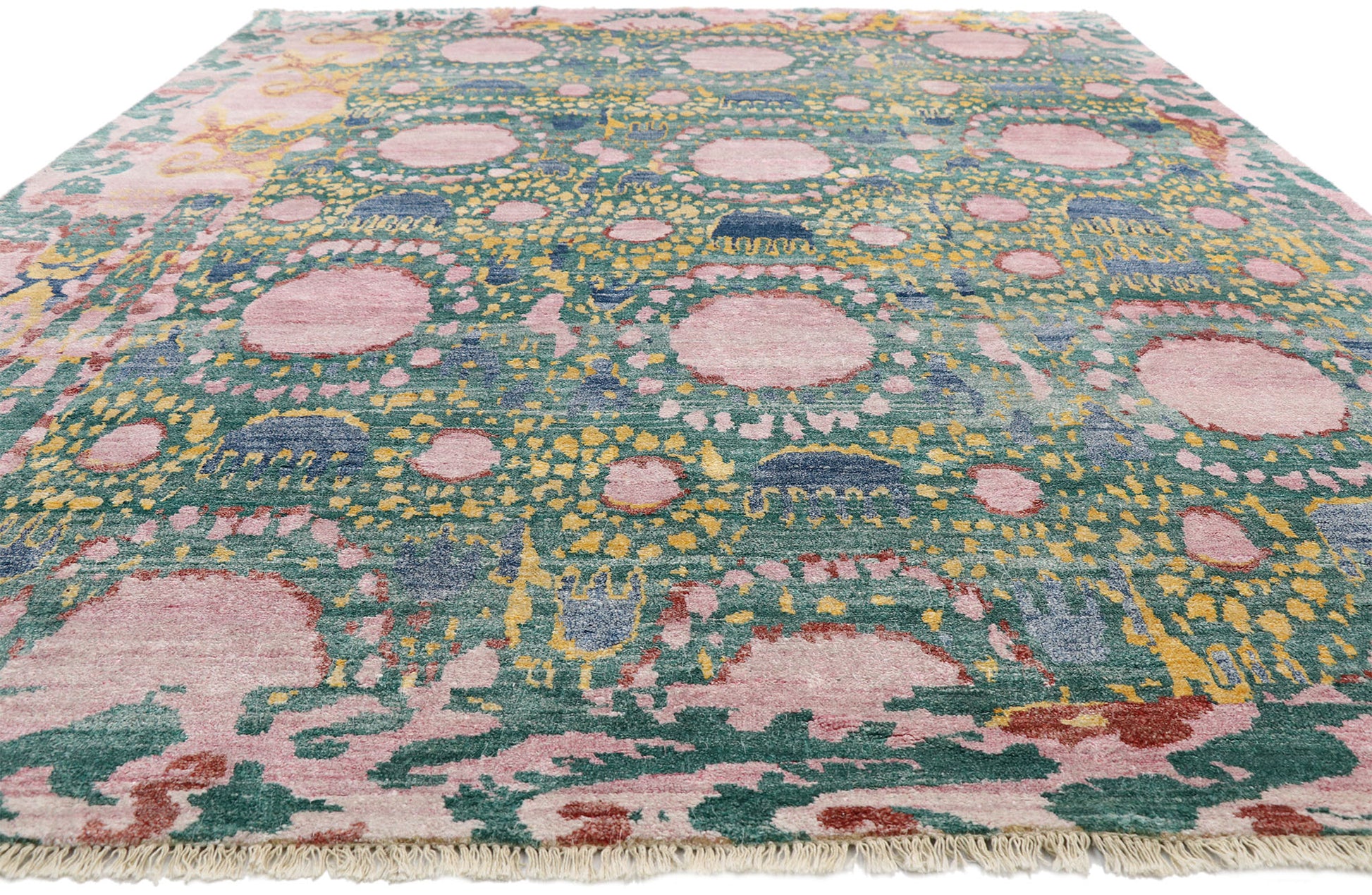9 x 12 Contemporary Ikat Silk Rug 30034