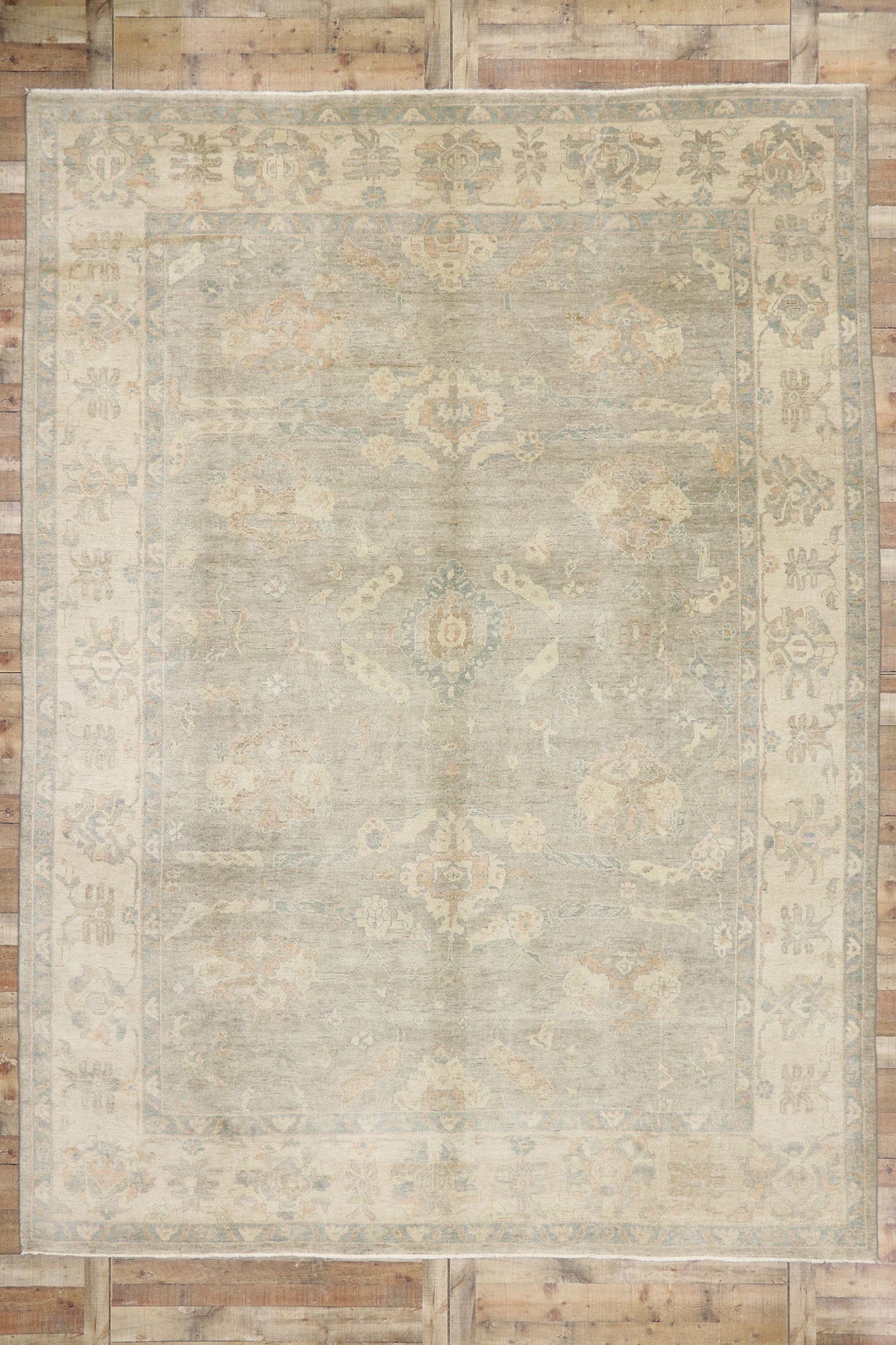 10 x 14 Contemporary Indian Oushak Rug 30166