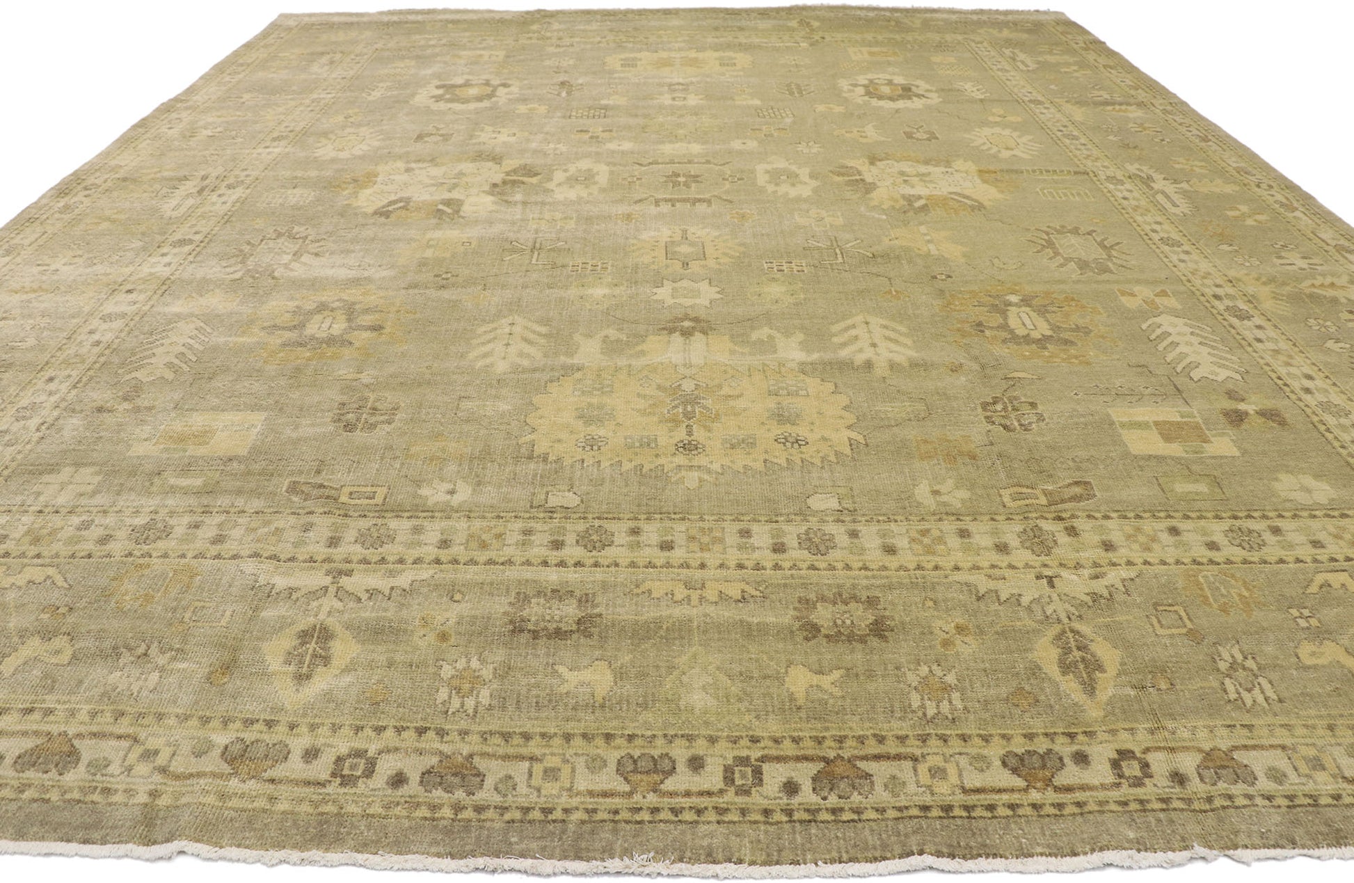 12 x 15 Vintage-Inspired Oushak Rug 30183