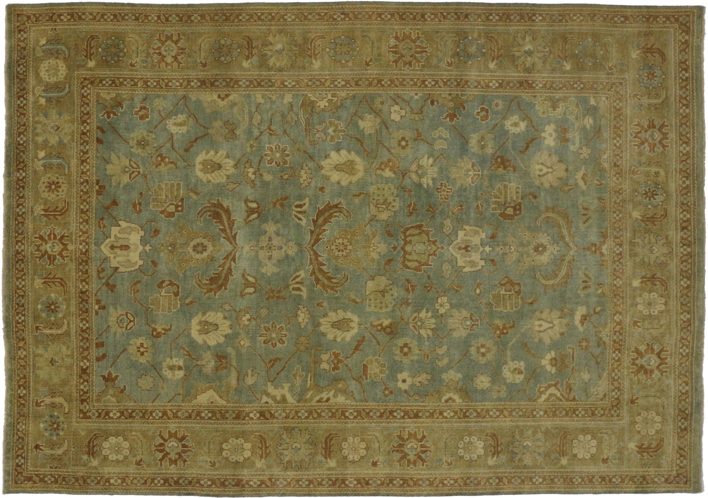 9 x 13 Vintage-Inspired Oushak Rug 30186