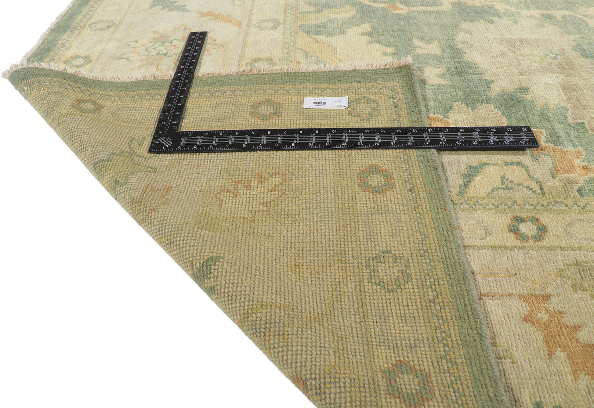 9 x 12 Contemporary Green Oushak Rug 30188