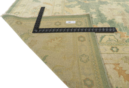 9 x 12 Contemporary Green Oushak Rug 30188