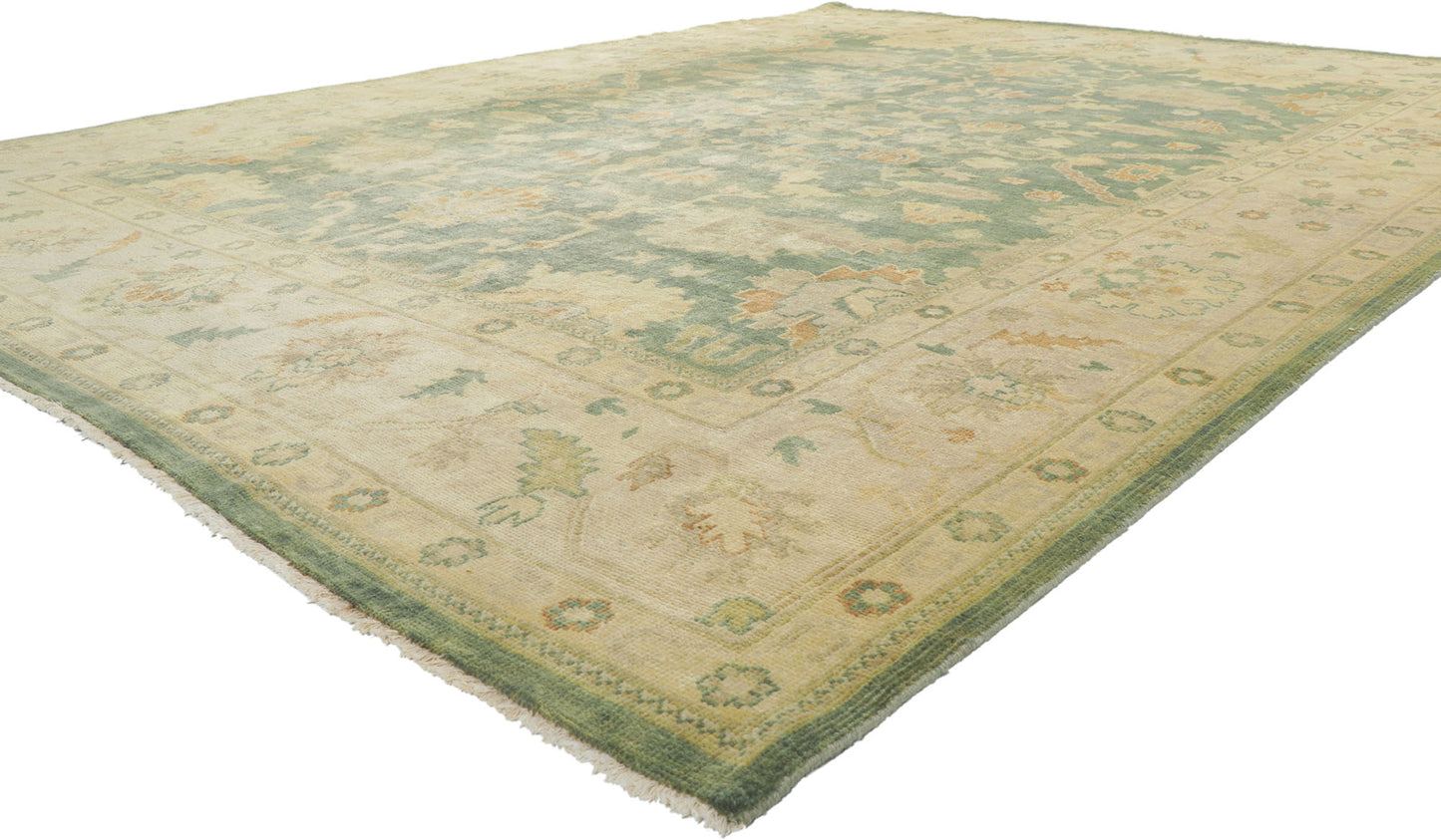 9 x 12 Contemporary Green Oushak Rug 30188