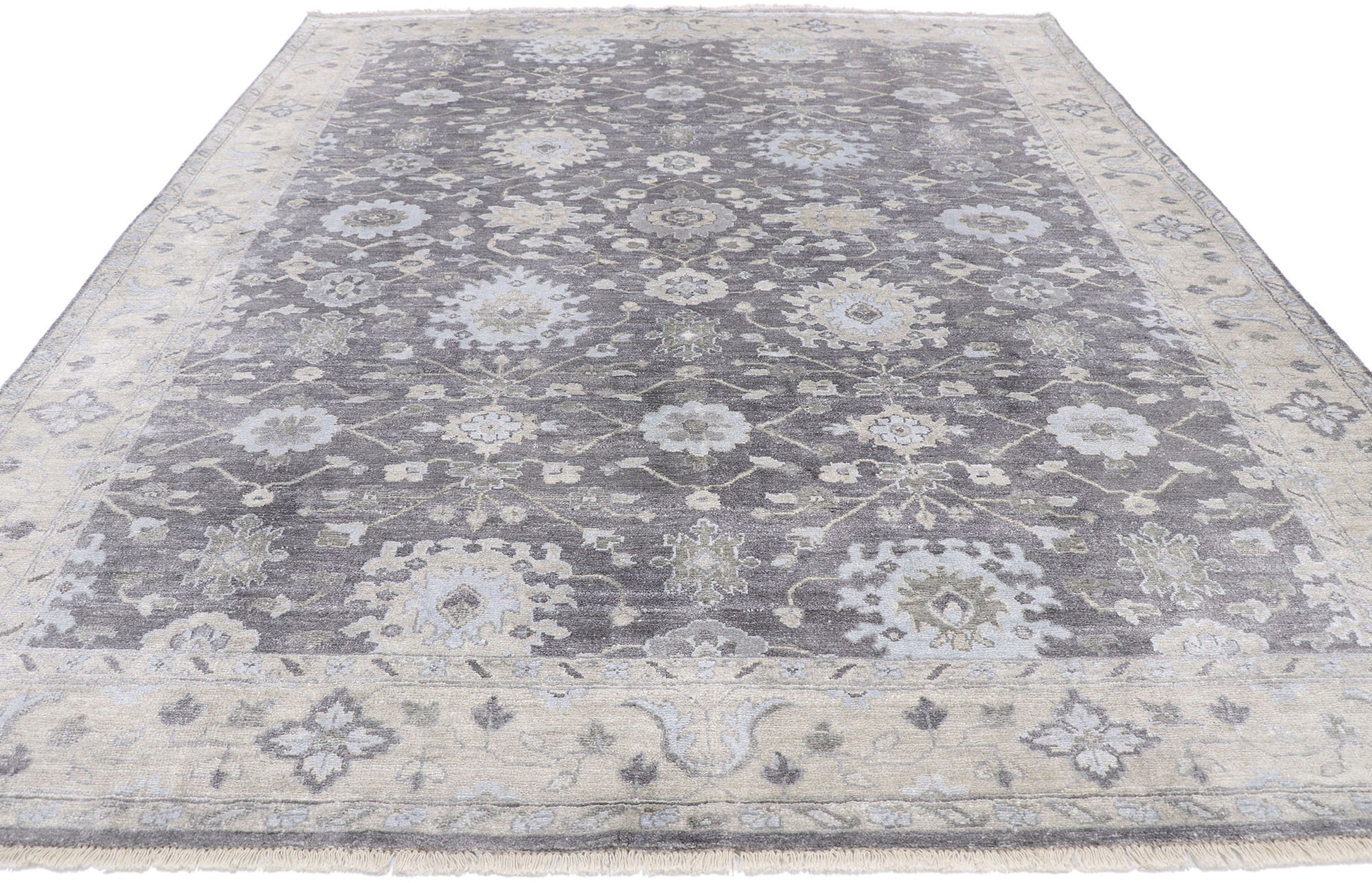 8 x 10 Transitional Oushak Silk Rug 30247