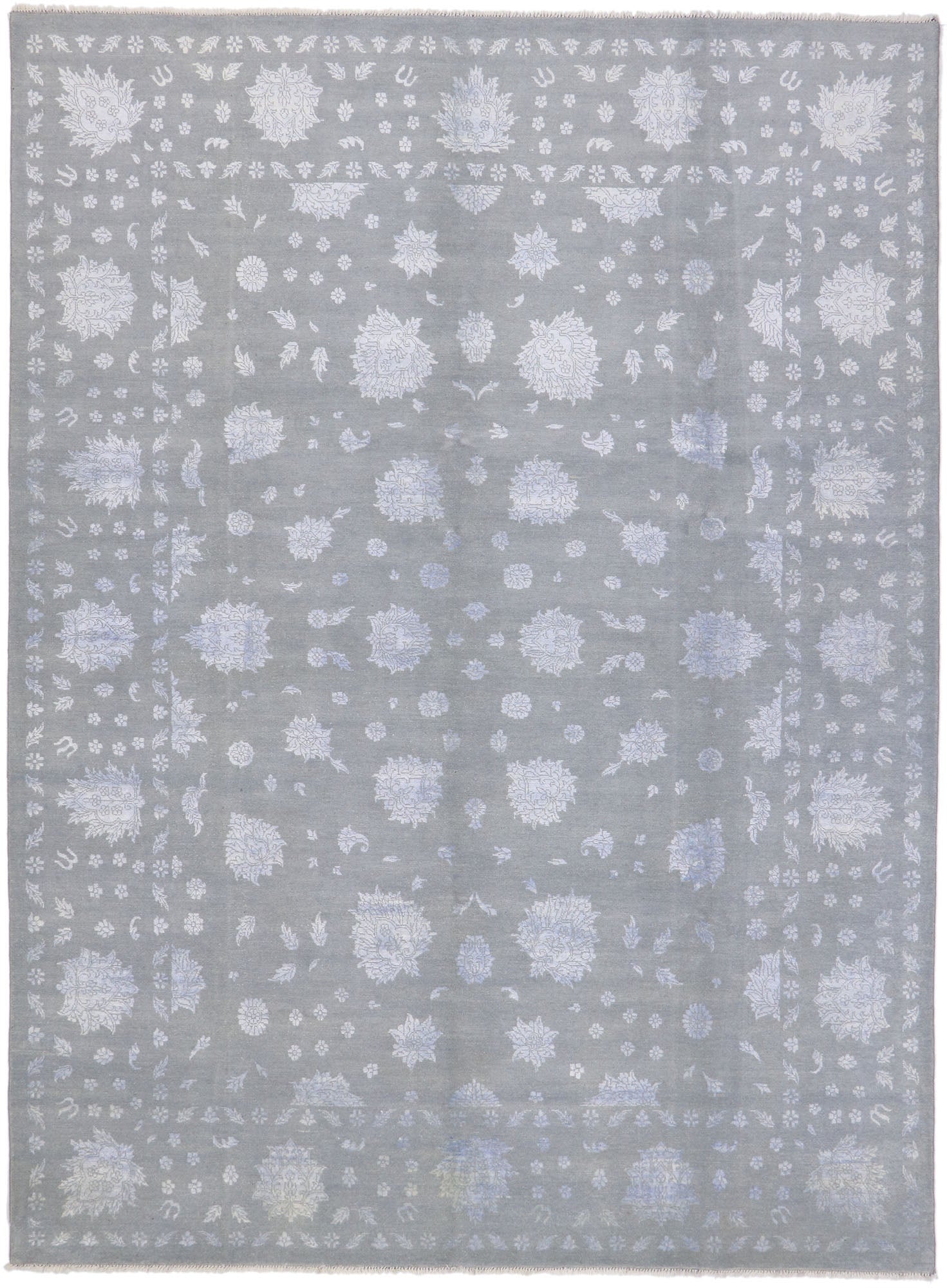 9 x 12 Wool and Silk Transitional Area Rug 30278