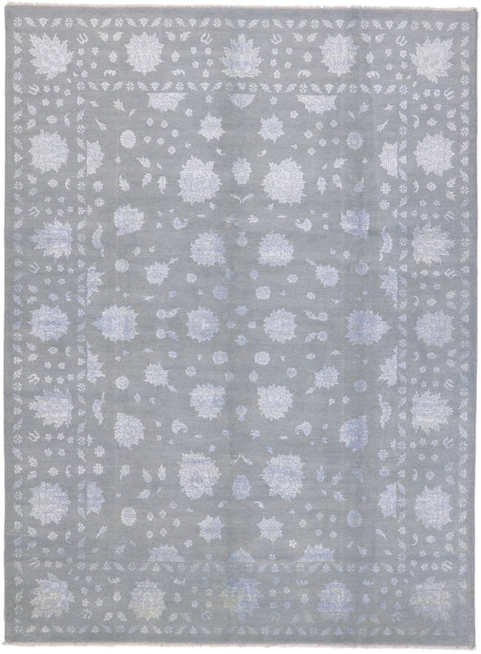 9 x 12 Wool and Silk Transitional Area Rug 30278