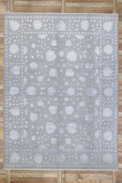 9 x 12 Wool and Silk Transitional Area Rug 30278
