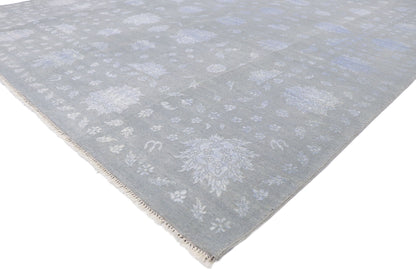 9 x 12 Wool and Silk Transitional Area Rug 30278