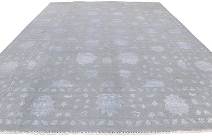9 x 12 Wool and Silk Transitional Area Rug 30278