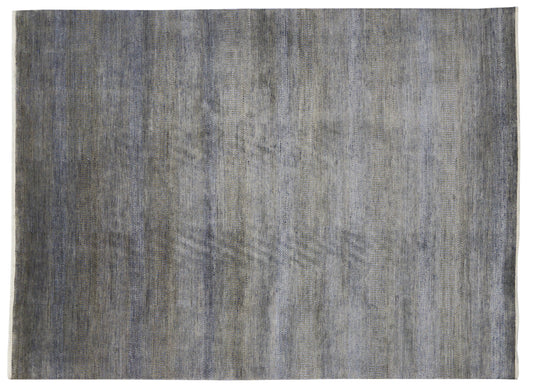 9 x 12 Gray Transitional Wool and Silk Rug 30332