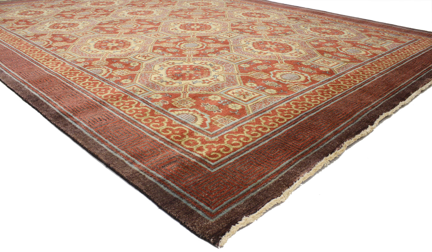 9 x 12 Contemporary Indian Khotan Style Rug 30351
