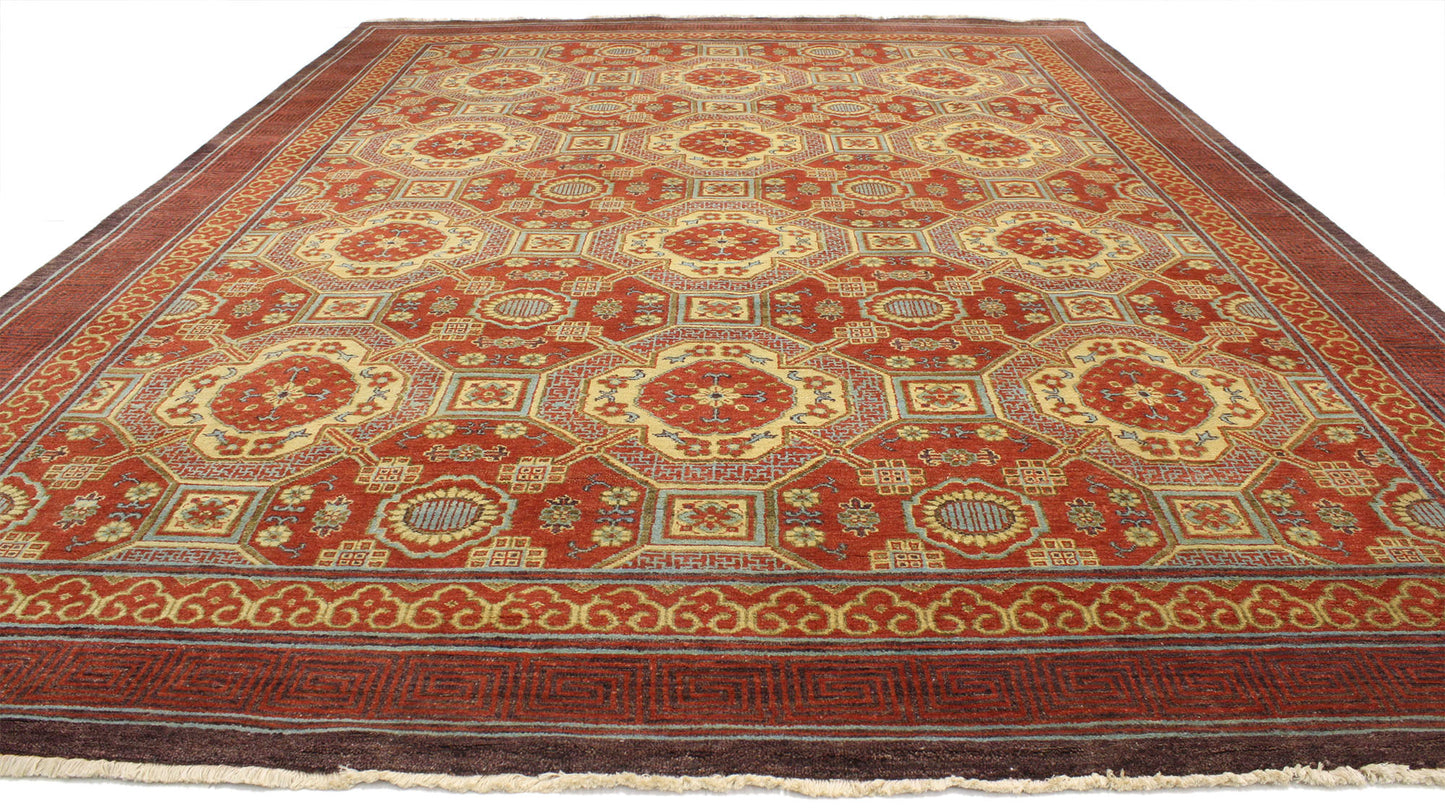 9 x 12 Contemporary Indian Khotan Style Rug 30351