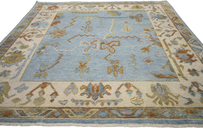 6 x 7 Contemporary Blue Oushak Rug 30402