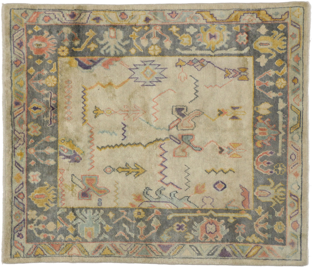 6 x 7 Contemporary Turkish Oushak Rug 30403