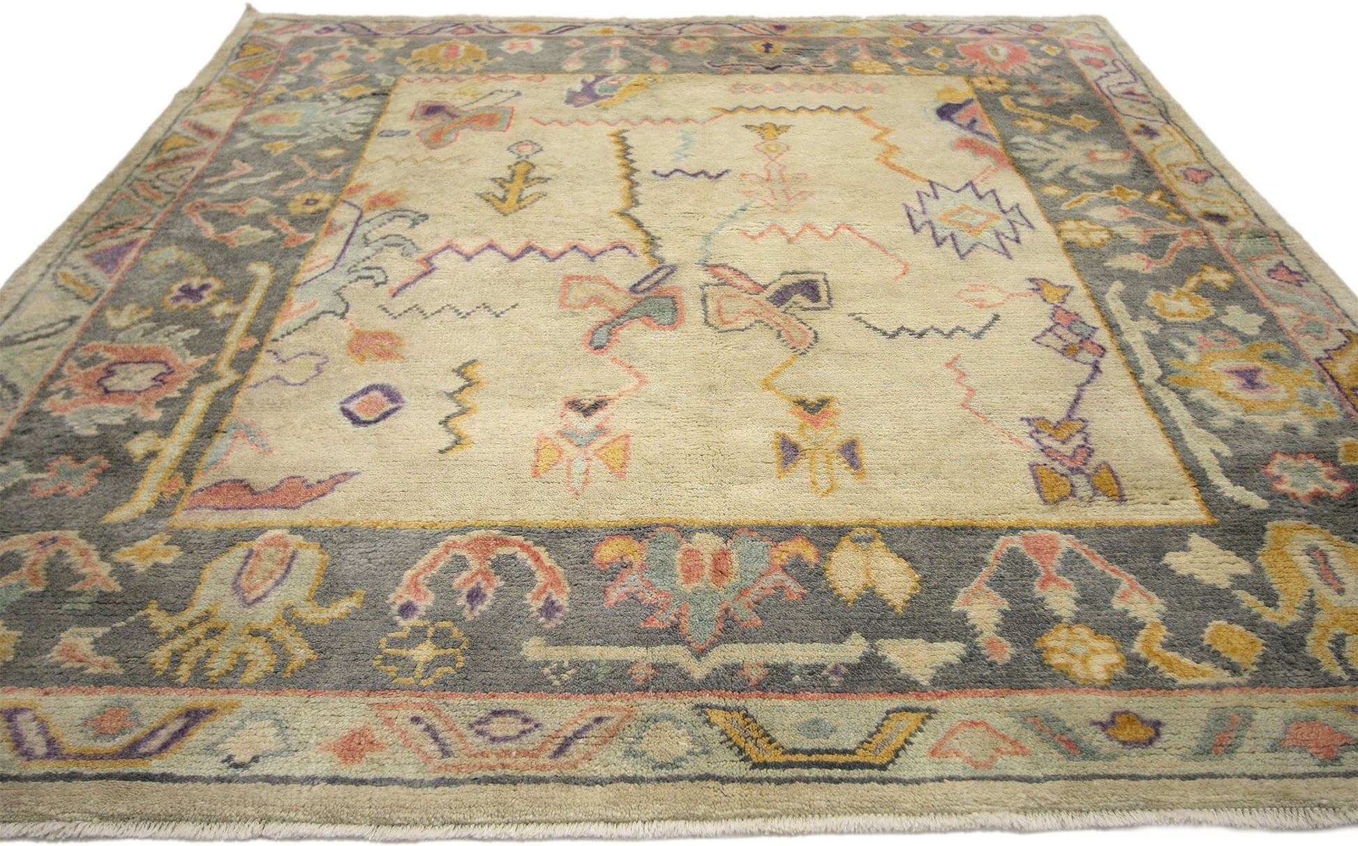 6 x 7 Contemporary Turkish Oushak Rug 30403