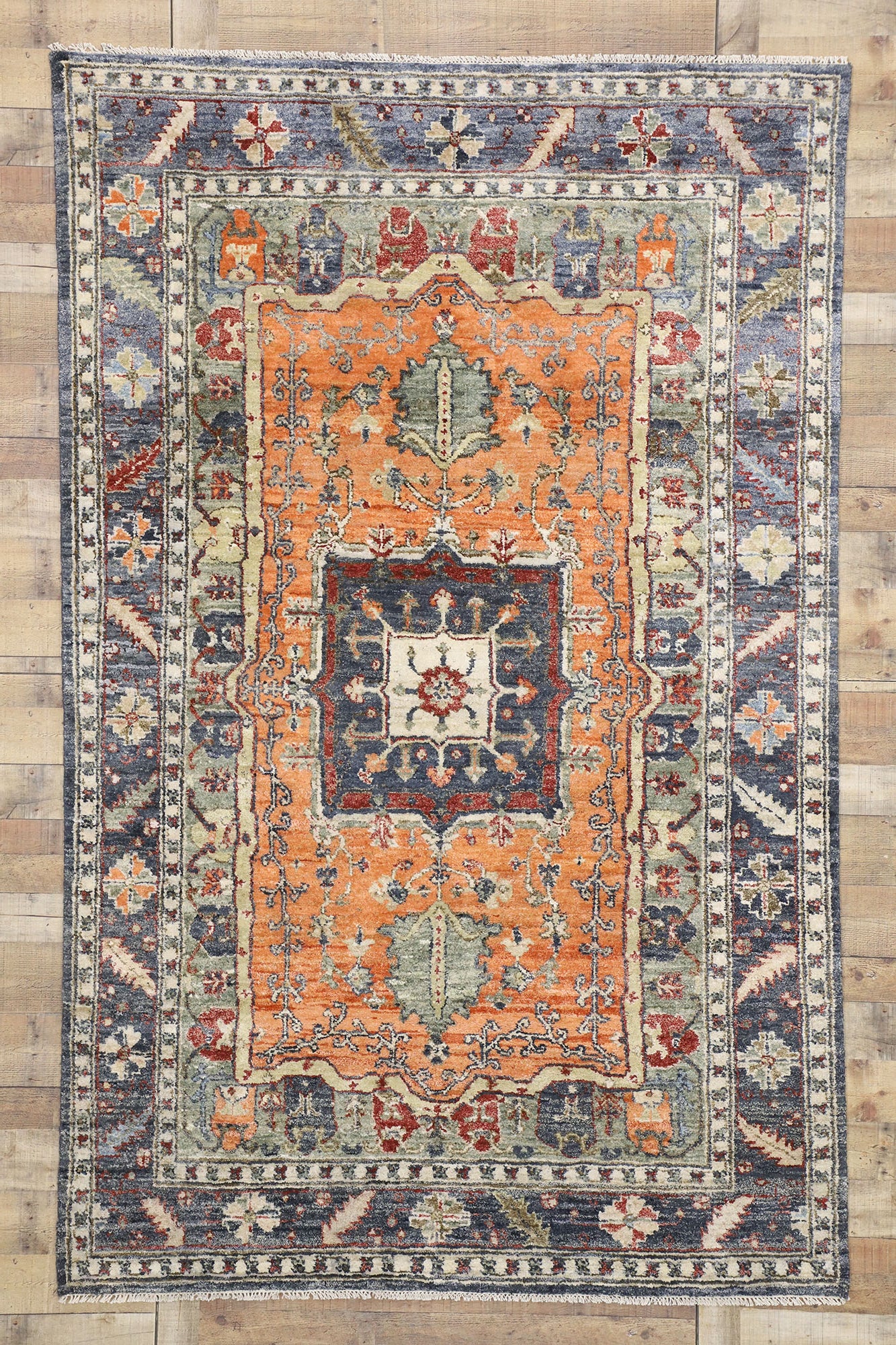 6 x 9 Modern Indian Silk Rug 30470