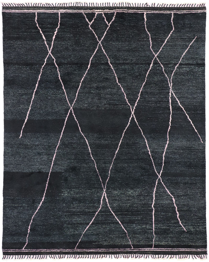 8 x 10 Modern Black Moroccan Rug 30479