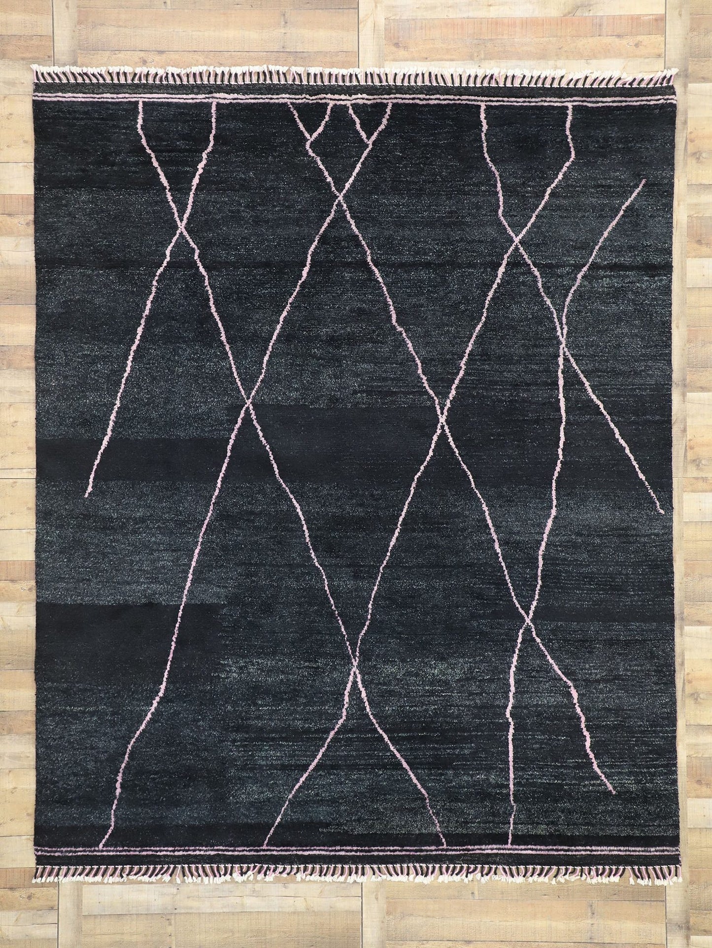 8 x 10 Modern Black Moroccan Rug 30479