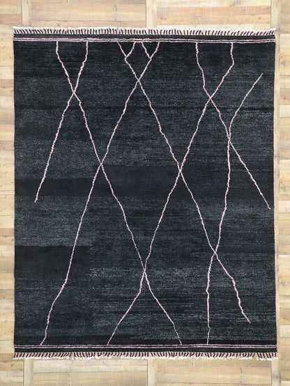 8 x 10 Modern Black Moroccan Rug 30479