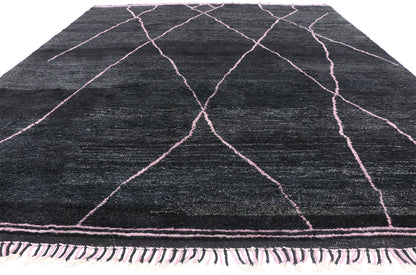 8 x 10 Modern Black Moroccan Rug 30479