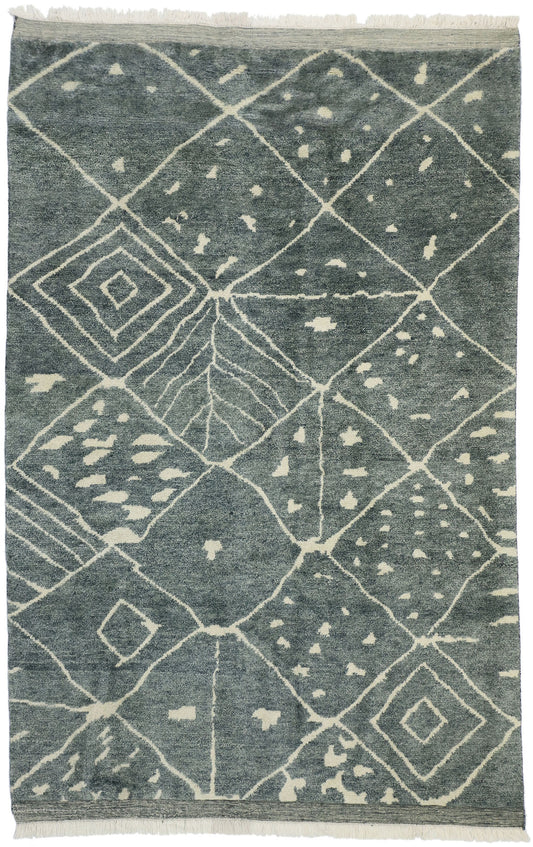 6 x 9 Modern Gray Moroccan Rug 30501
