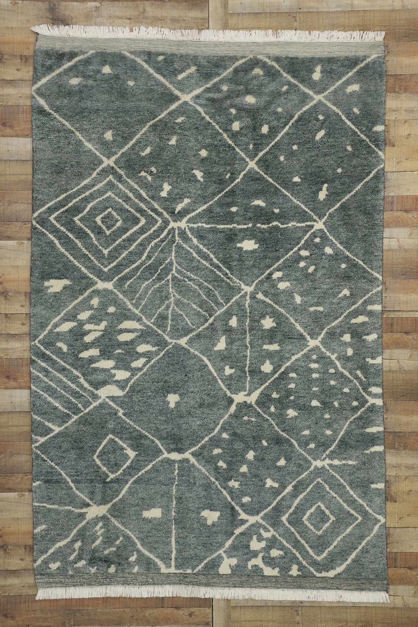 6 x 9 Modern Gray Moroccan Rug 30501
