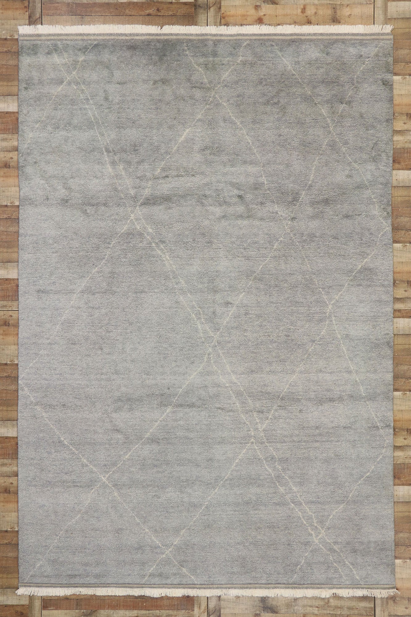 9 x 13 Modern Gray Moroccan Rug 30535