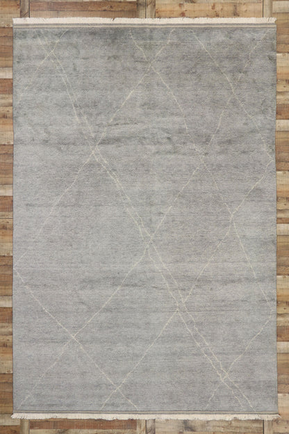9 x 13 Modern Gray Moroccan Rug 30535