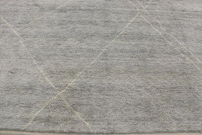 9 x 13 Modern Gray Moroccan Rug 30535
