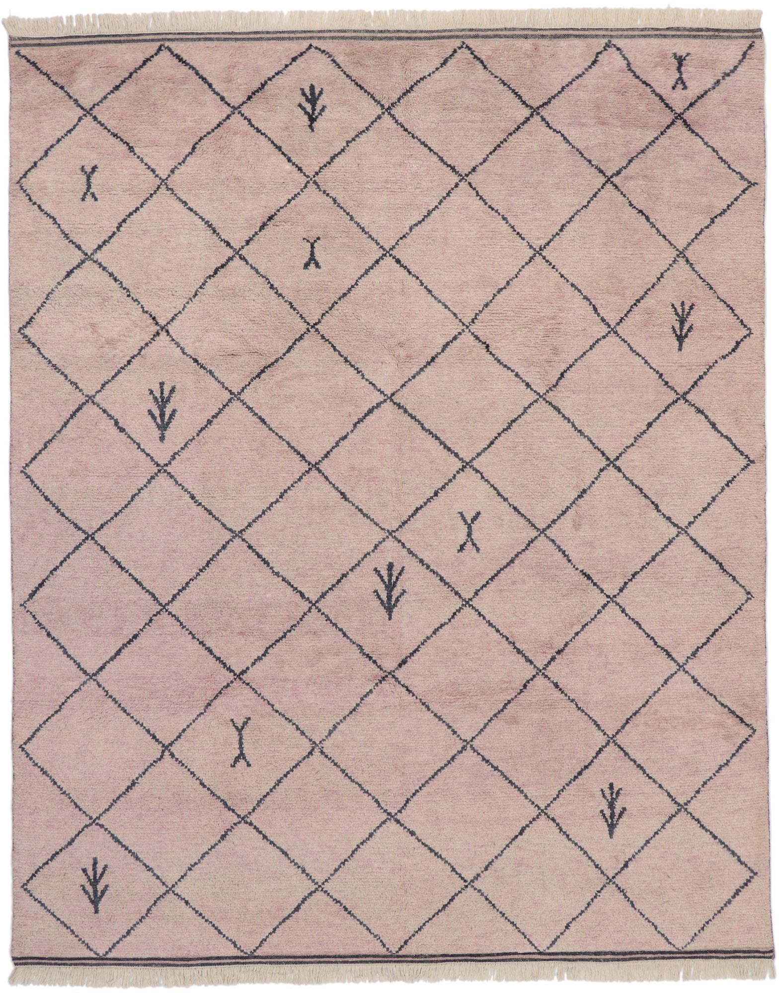 8 x 10 Modern Tribal Pink Moroccan Rug 30593