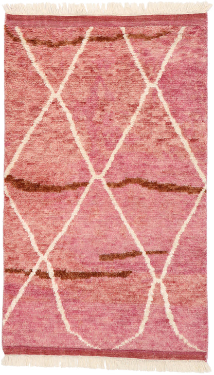 3 x 5 Small Modern Pink Moroccan Rug 30597