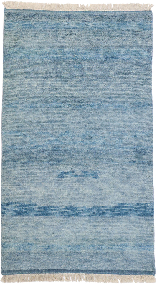 4 x 7 Contemporary Blue Moroccan Rug 30598