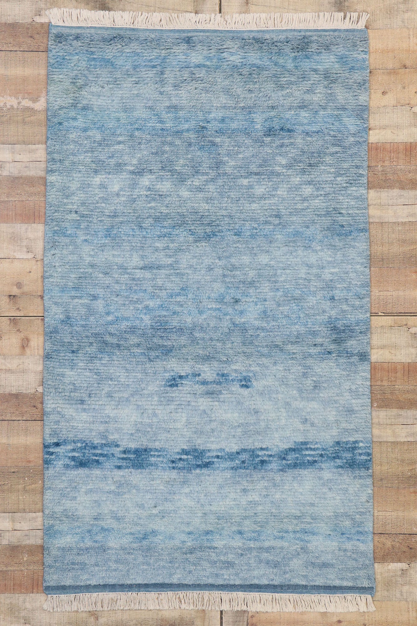 4 x 7 Contemporary Blue Moroccan Rug 30598